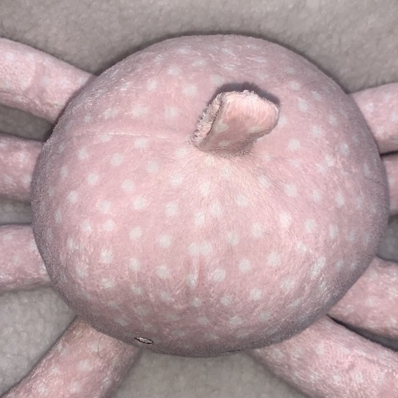 Octopus plush lovey 12" Mrs Sock T Pus pink polks dot rattle crinkle sewn eyes - Picture 3 of 8
